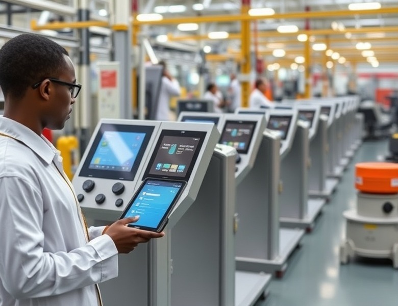 Production line for self-service terminals